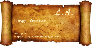 Lungu Aszter névjegykártya